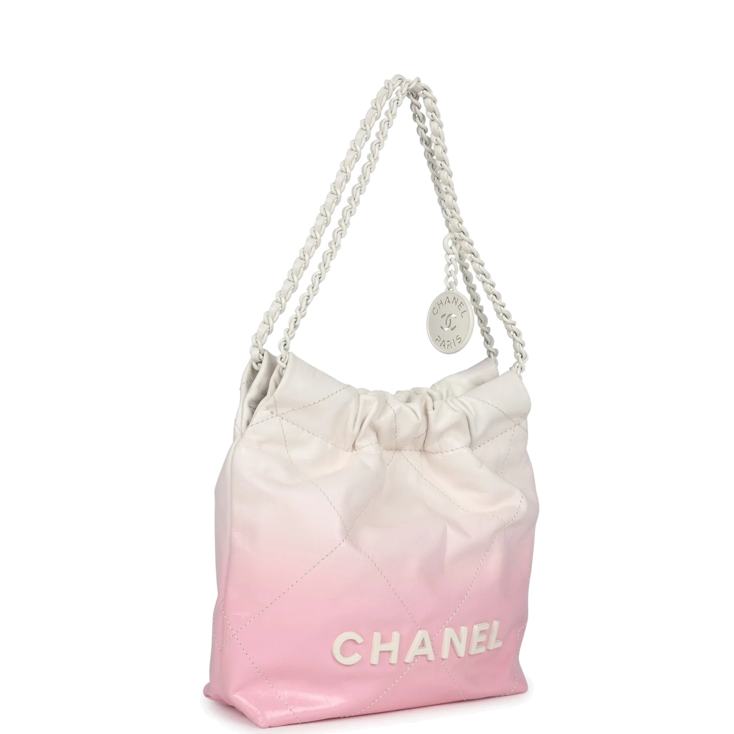 Chanel Mini 22 Bag Pink and White Ombre Calfskin — фото 3