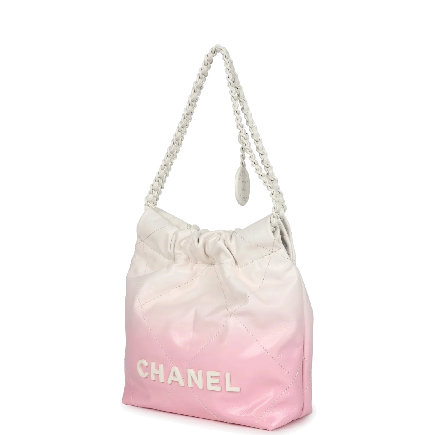 Chanel Mini 22 Bag Pink and White Ombre Calfskin — фото 6