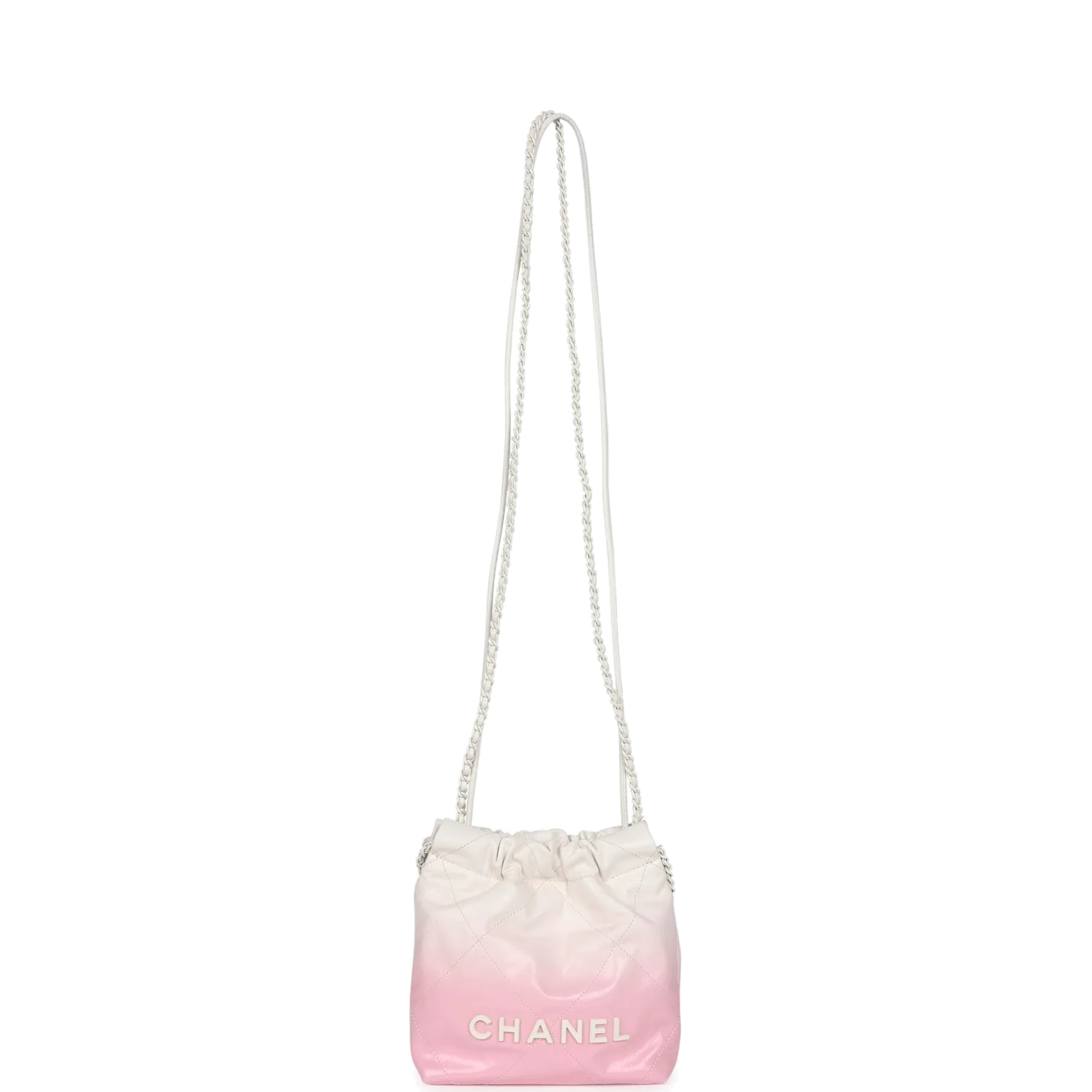Chanel Mini 22 Bag Pink and White Ombre Calfskin — фото 8