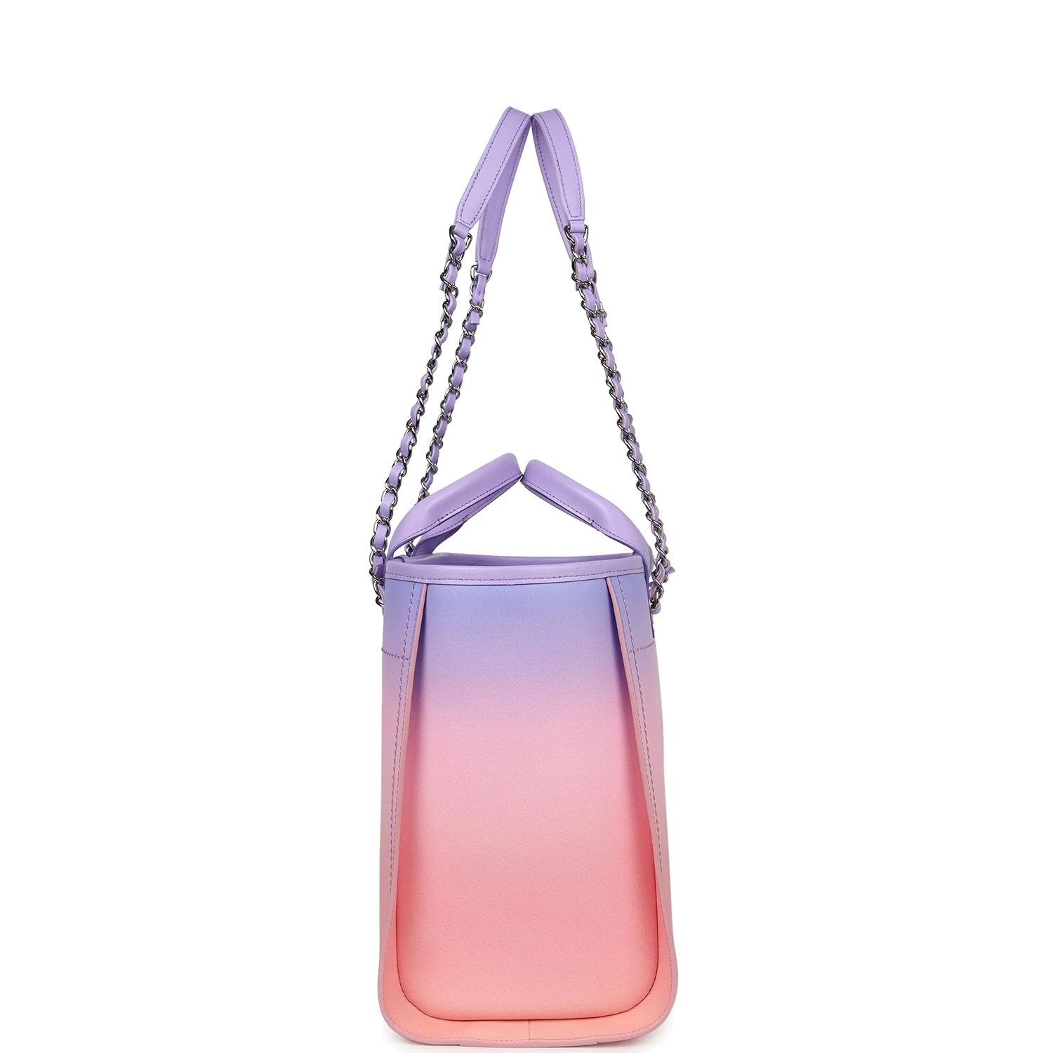 Chanel Small Deauville Shopping Tote Pink and Purple Ombre Calfskin — фото 4