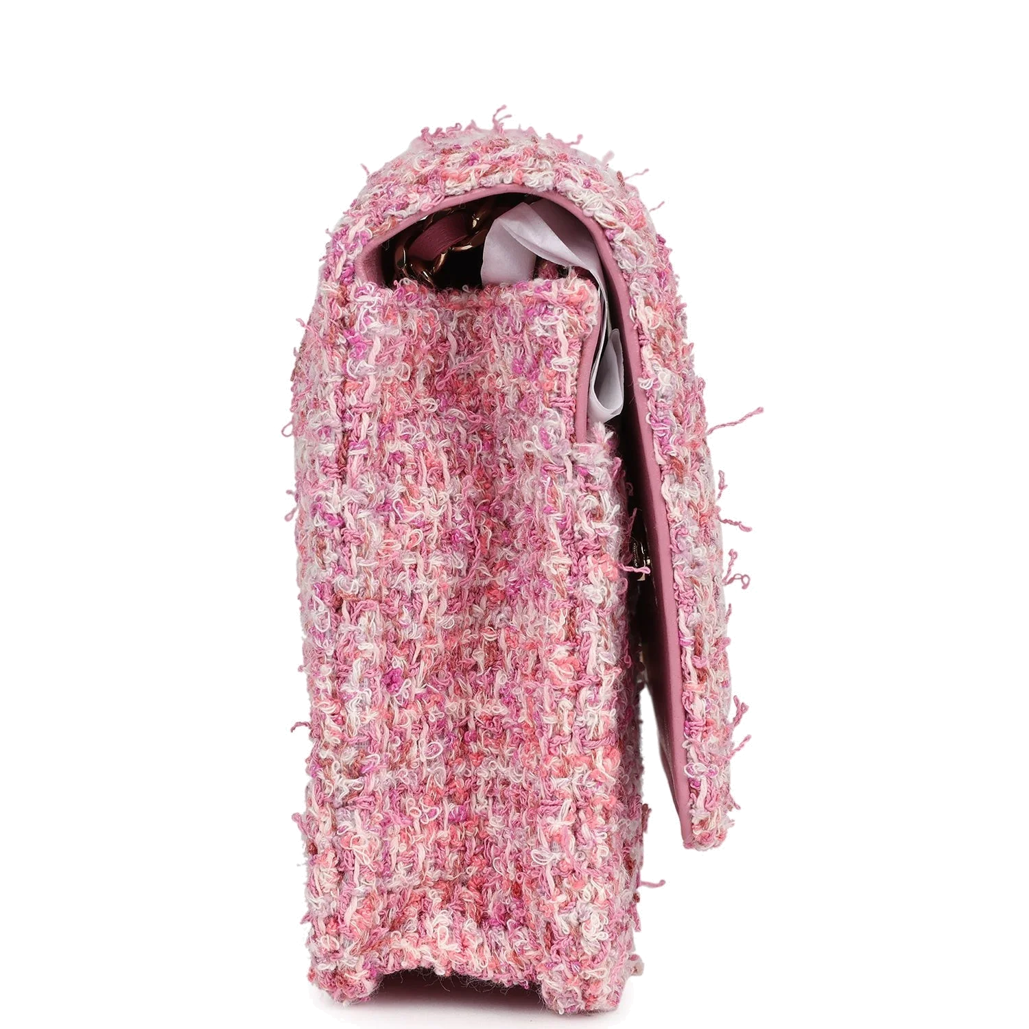 Chanel Classic Wallet On Chain WOC Pink Multicolored Tweed — фото 5