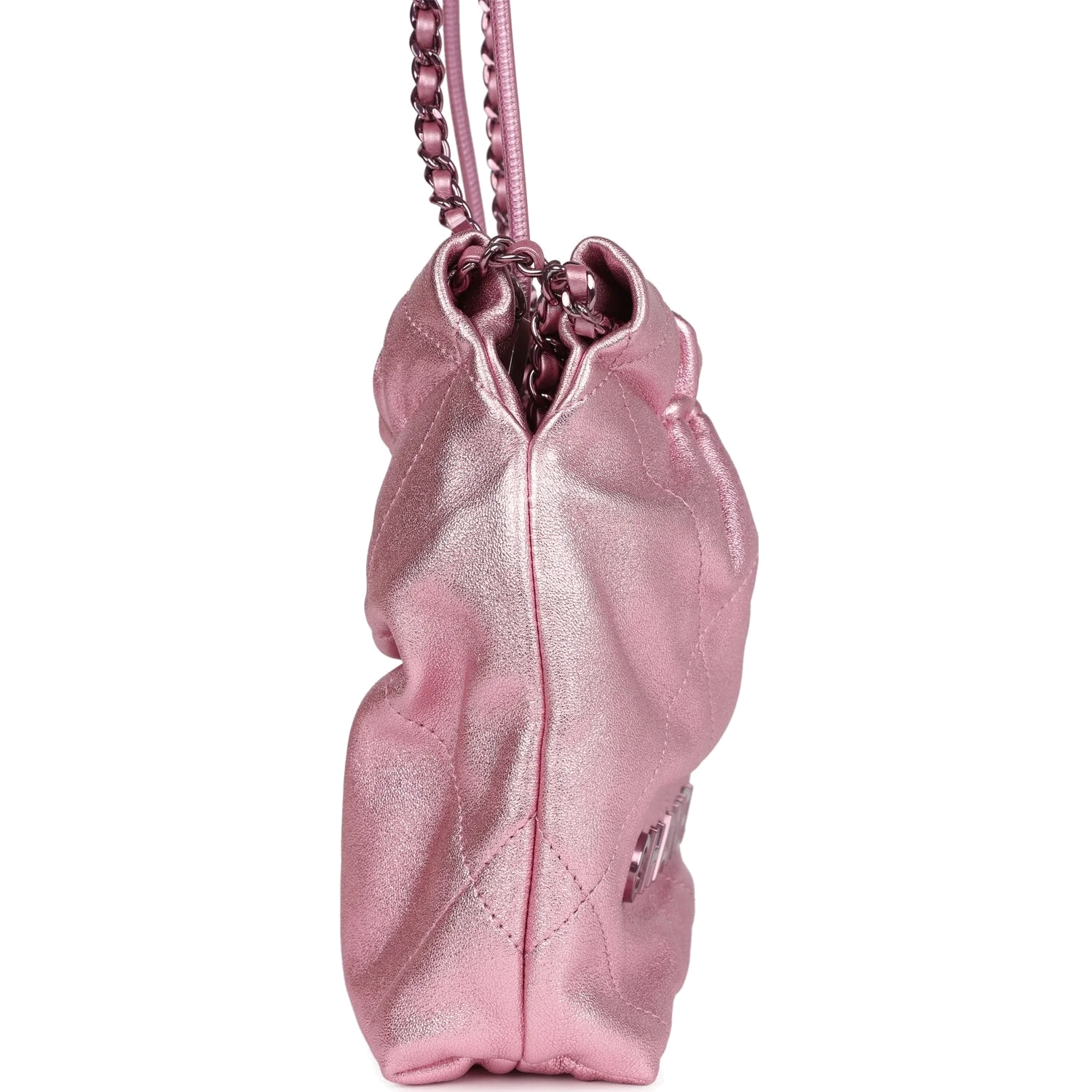 Chanel Mini 22 Bag Pink Metallic Lambskin — фото 4