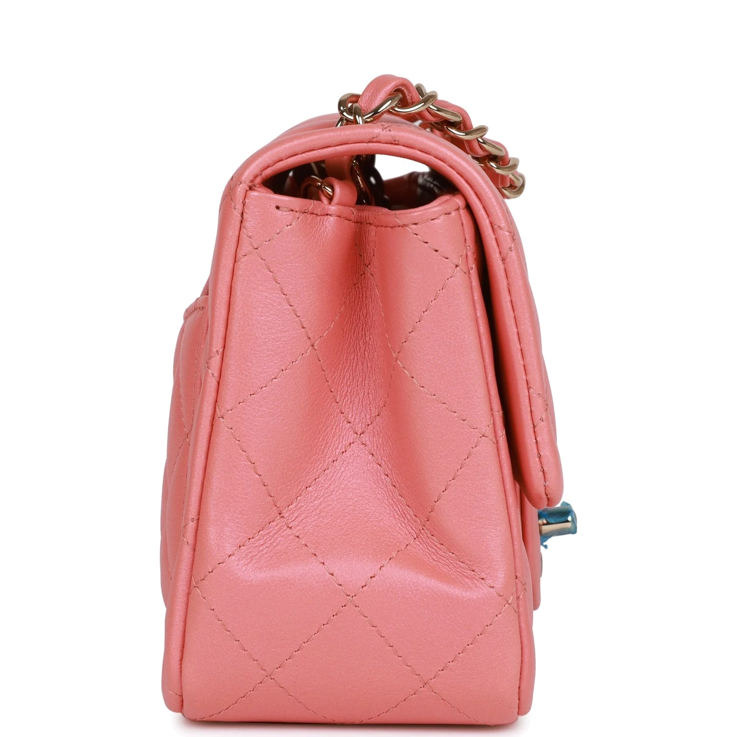 Chanel Mini Square Flap Bag Pink Lambskin — фото 4