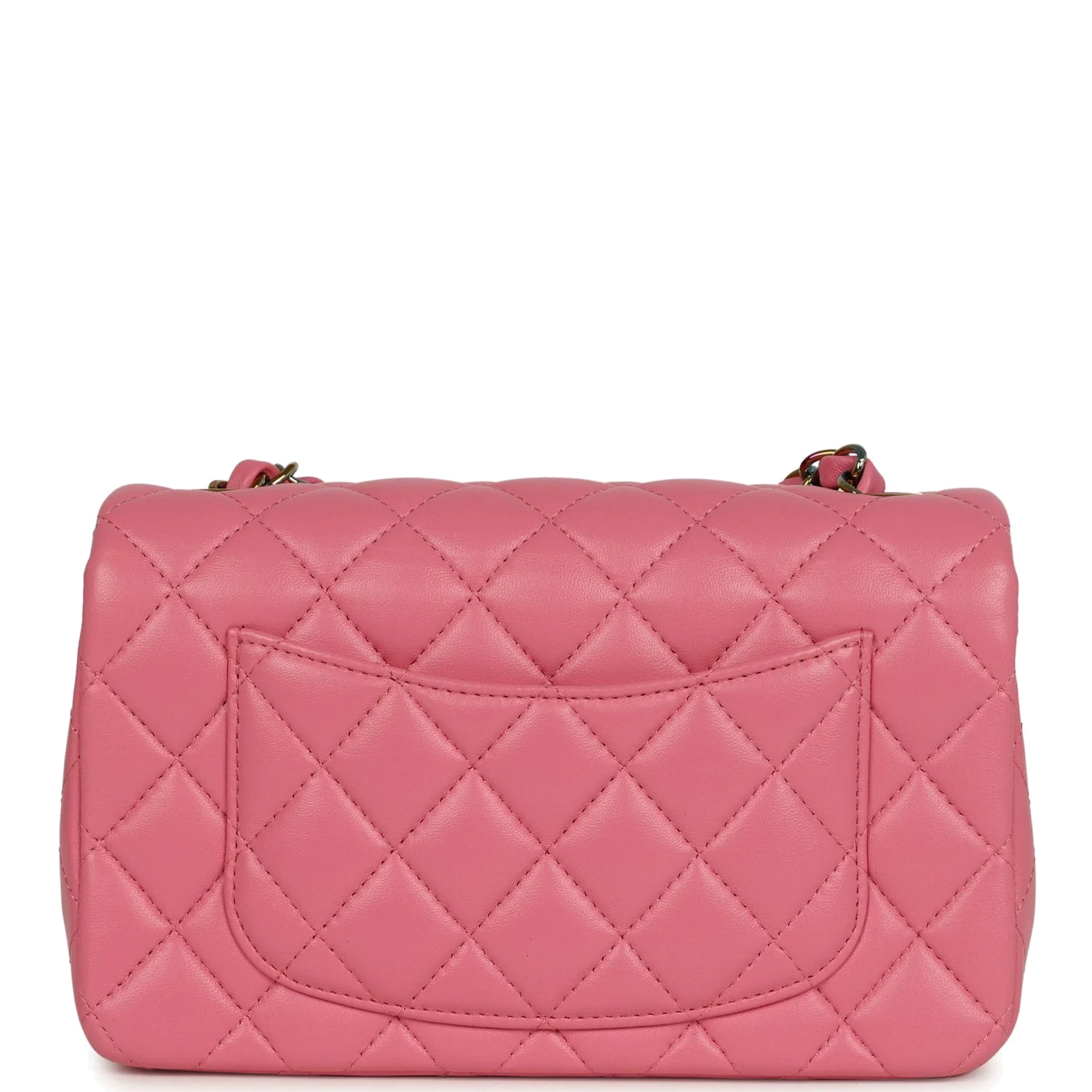Chanel Mini Classic Rectangular Flap Bag Pink and Yellow Lambskin Iridescent — фото 5