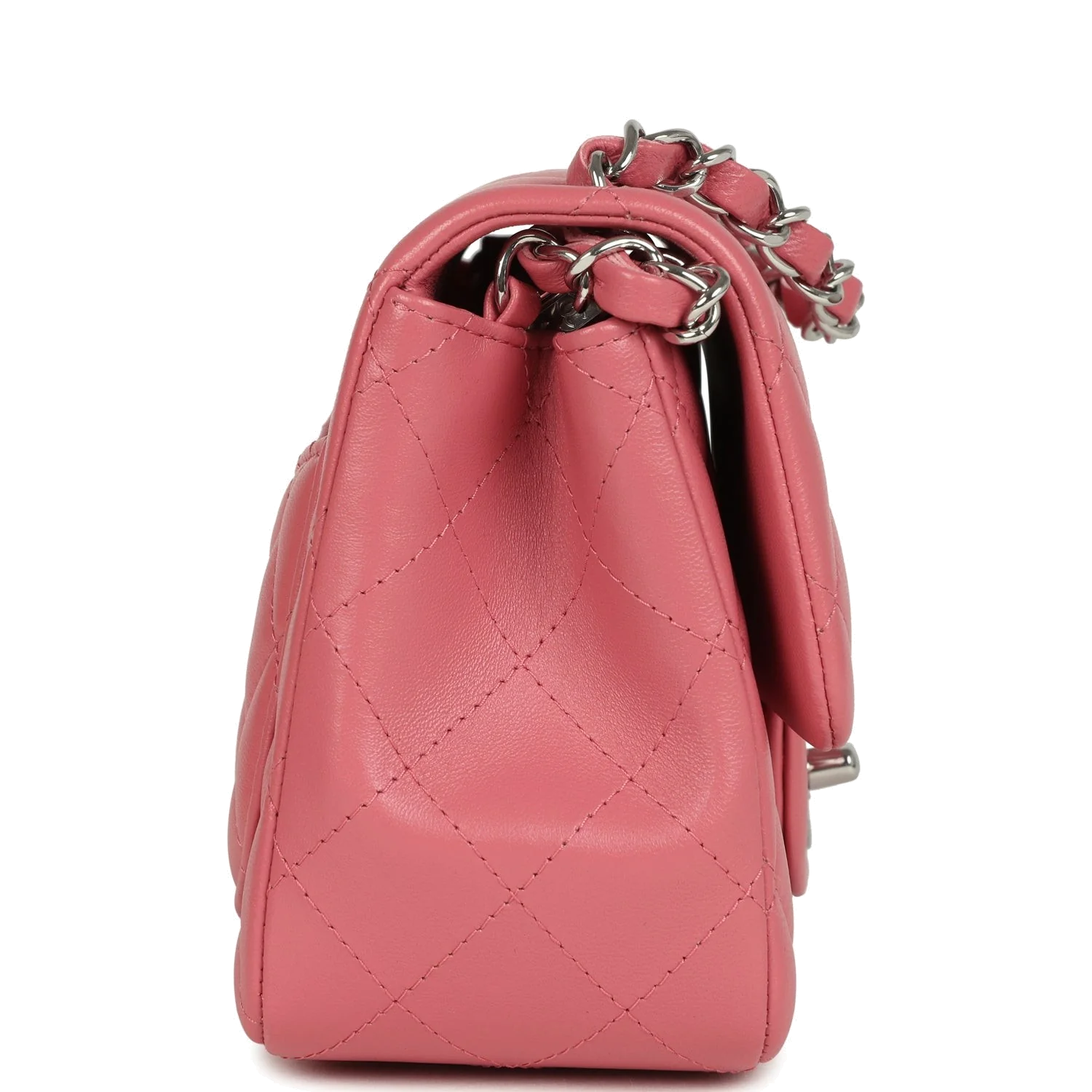 Chanel Mini Classic Square Flap Bag Pink Lambskin — фото 4