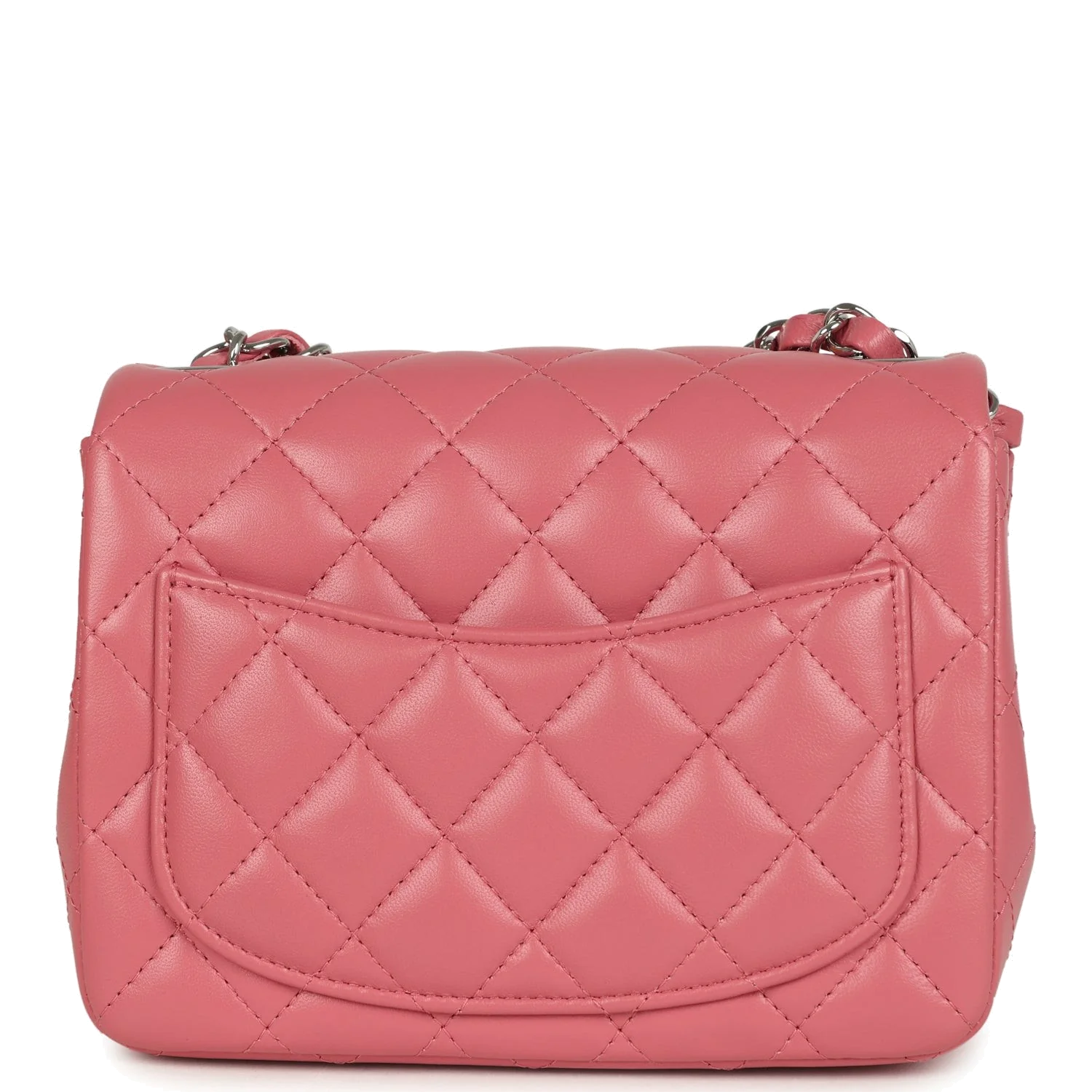 Chanel Mini Classic Square Flap Bag Pink Lambskin — фото 5