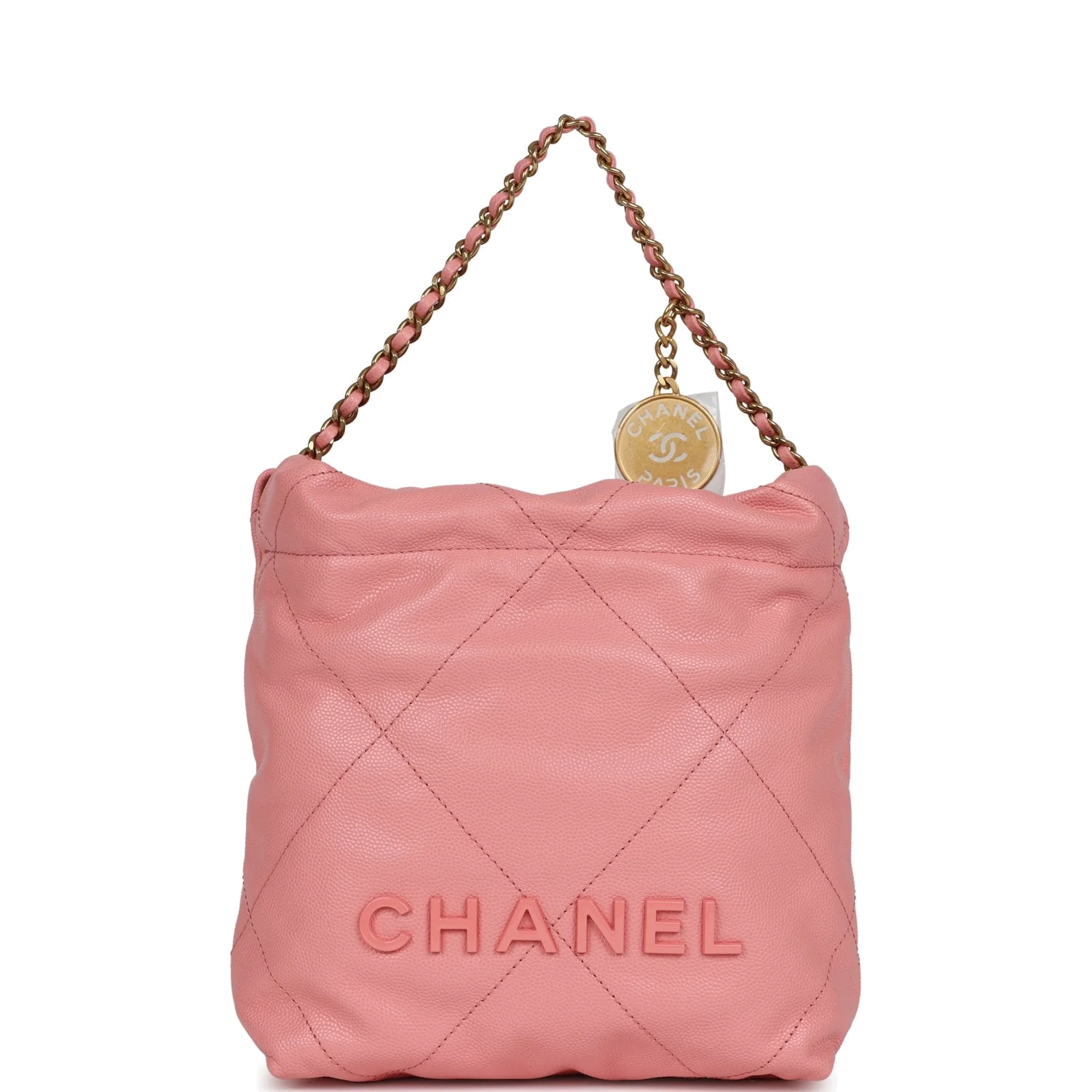 Chanel Mini 22 Bag Pink Shiny Calfskin — фото 2