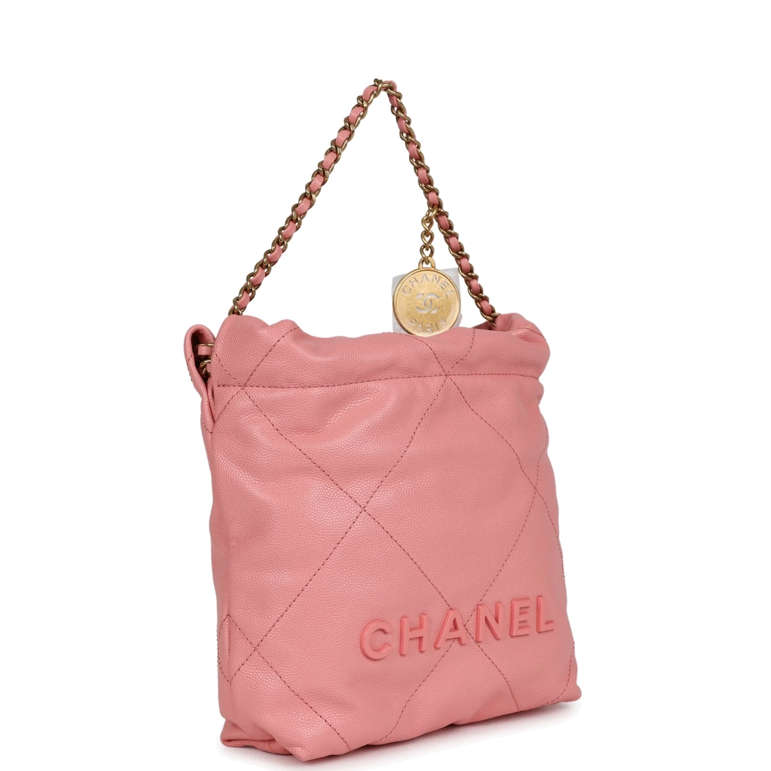Chanel Mini 22 Bag Pink Shiny Calfskin — фото 3