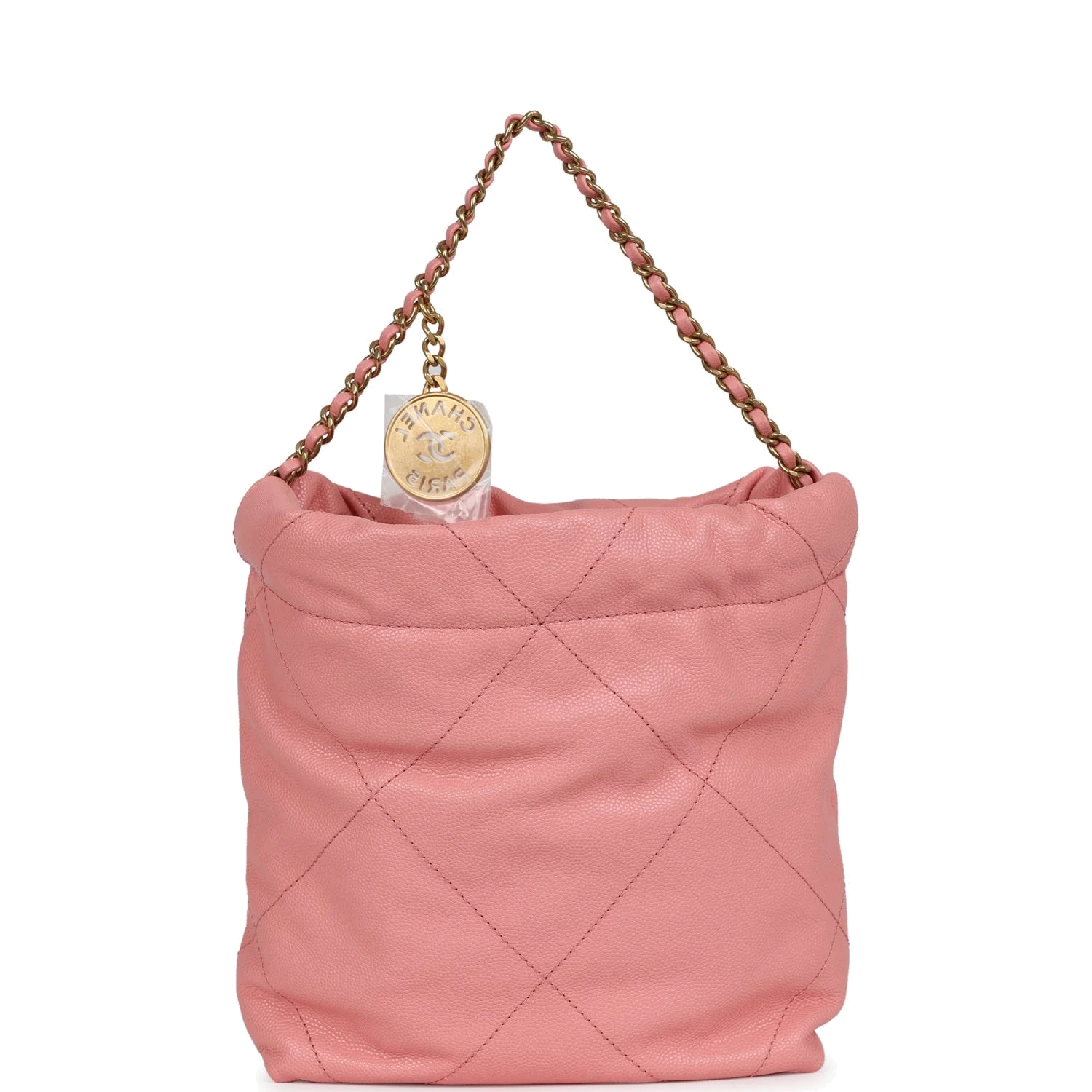 Chanel Mini 22 Bag Pink Shiny Calfskin — фото 5