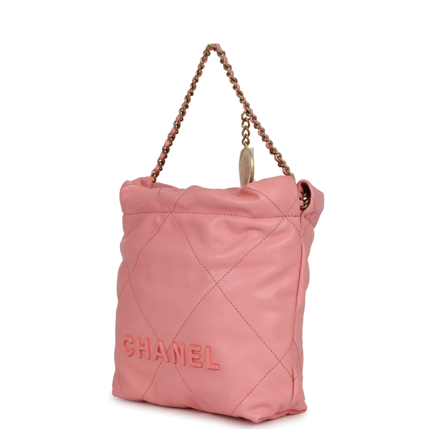 Chanel Mini 22 Bag Pink Shiny Calfskin — фото 6