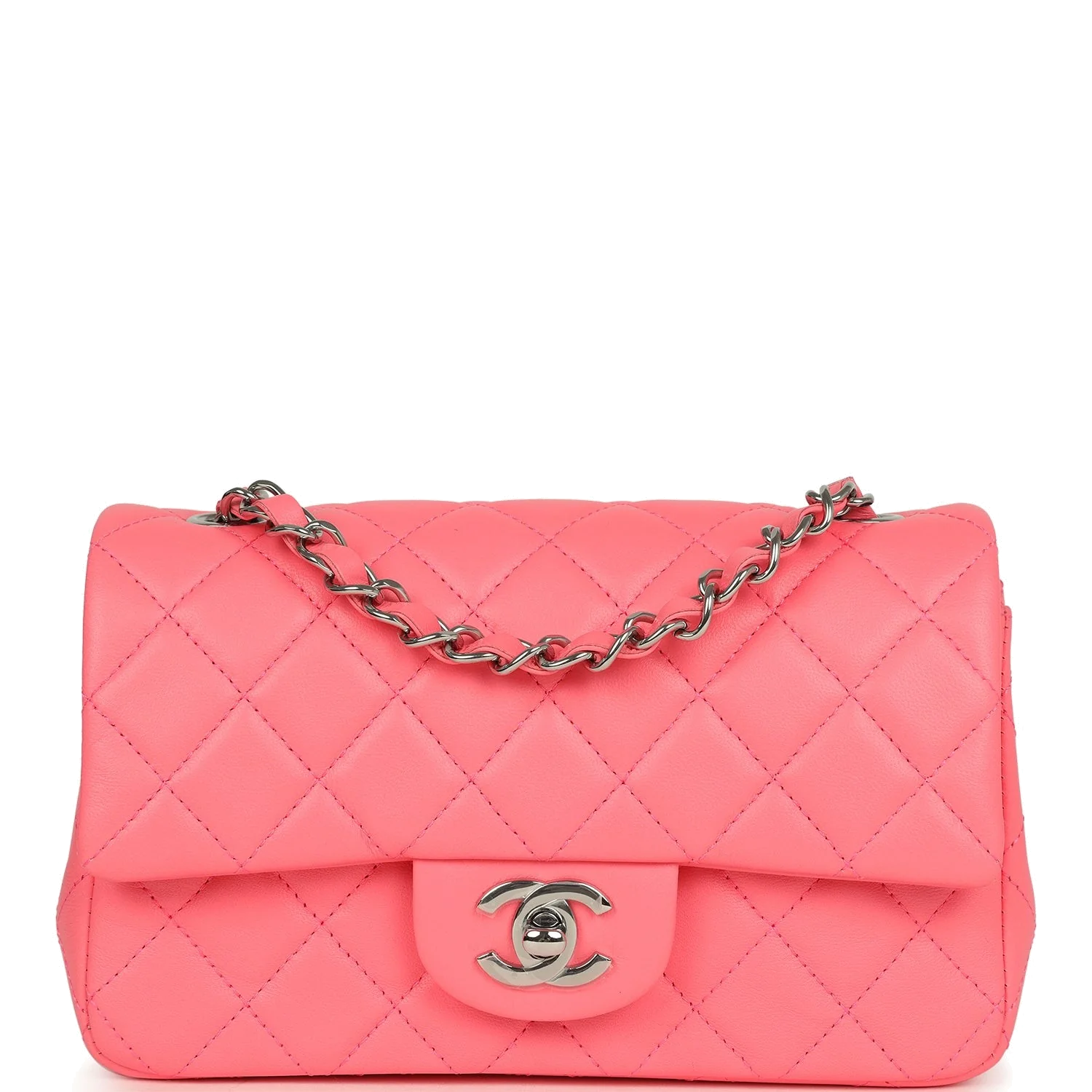 Chanel Mini Rectangular Flap Bag Pink Lambskin — фото 2