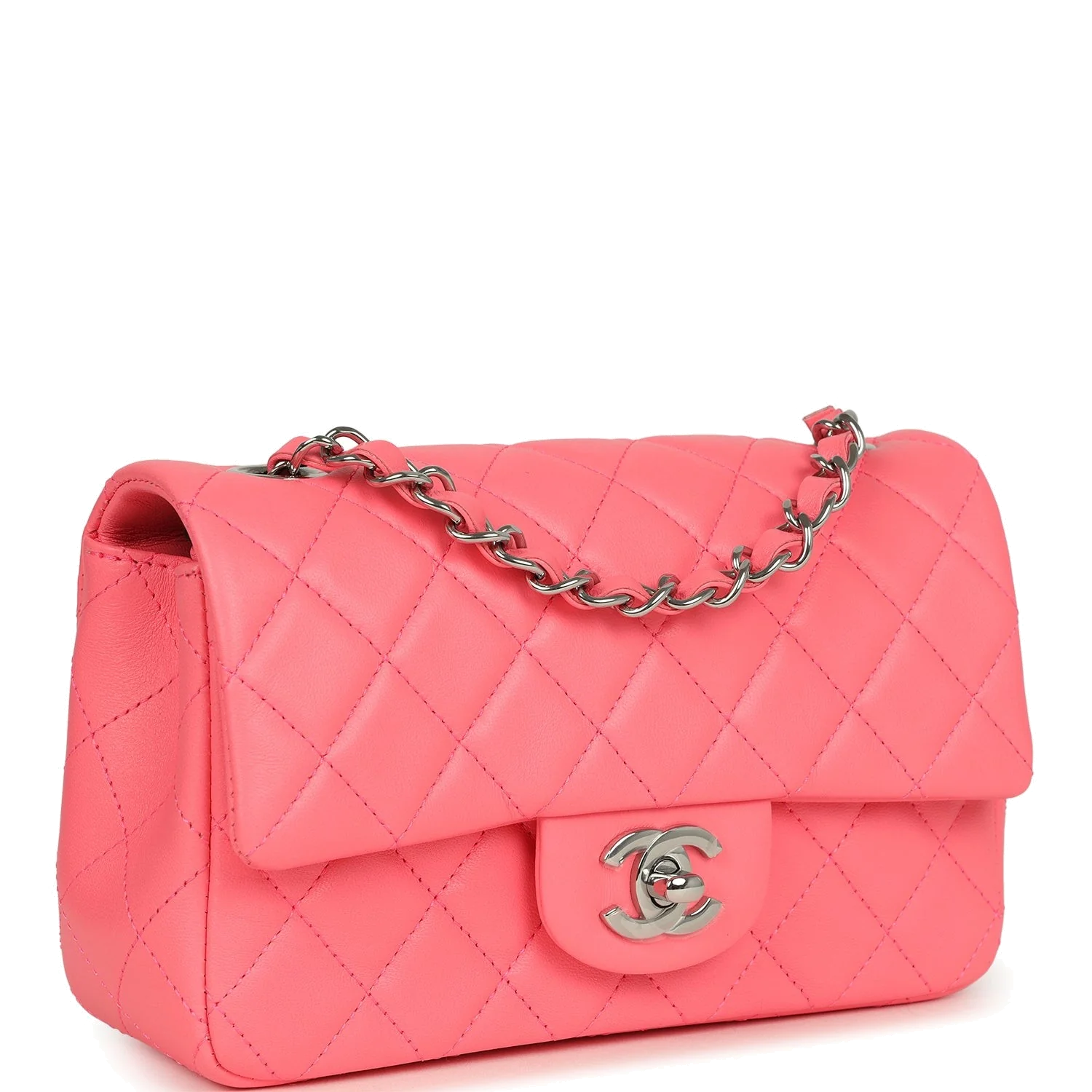 Chanel Mini Rectangular Flap Bag Pink Lambskin — фото 3