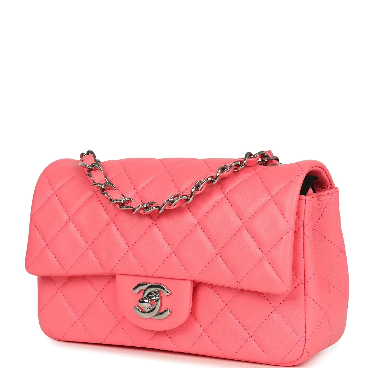 Chanel Mini Rectangular Flap Bag Pink Lambskin — фото 6