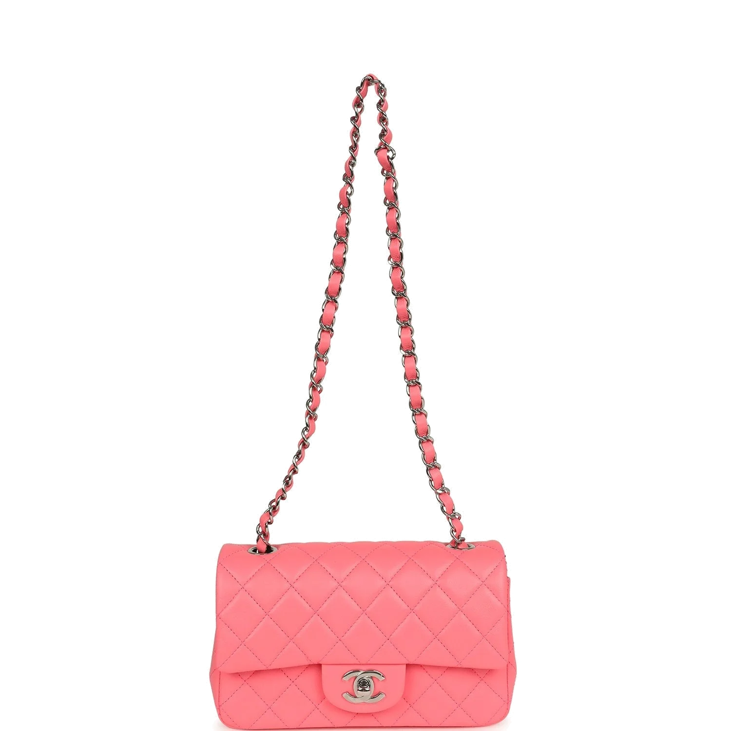 Chanel Mini Rectangular Flap Bag Pink Lambskin — фото 8