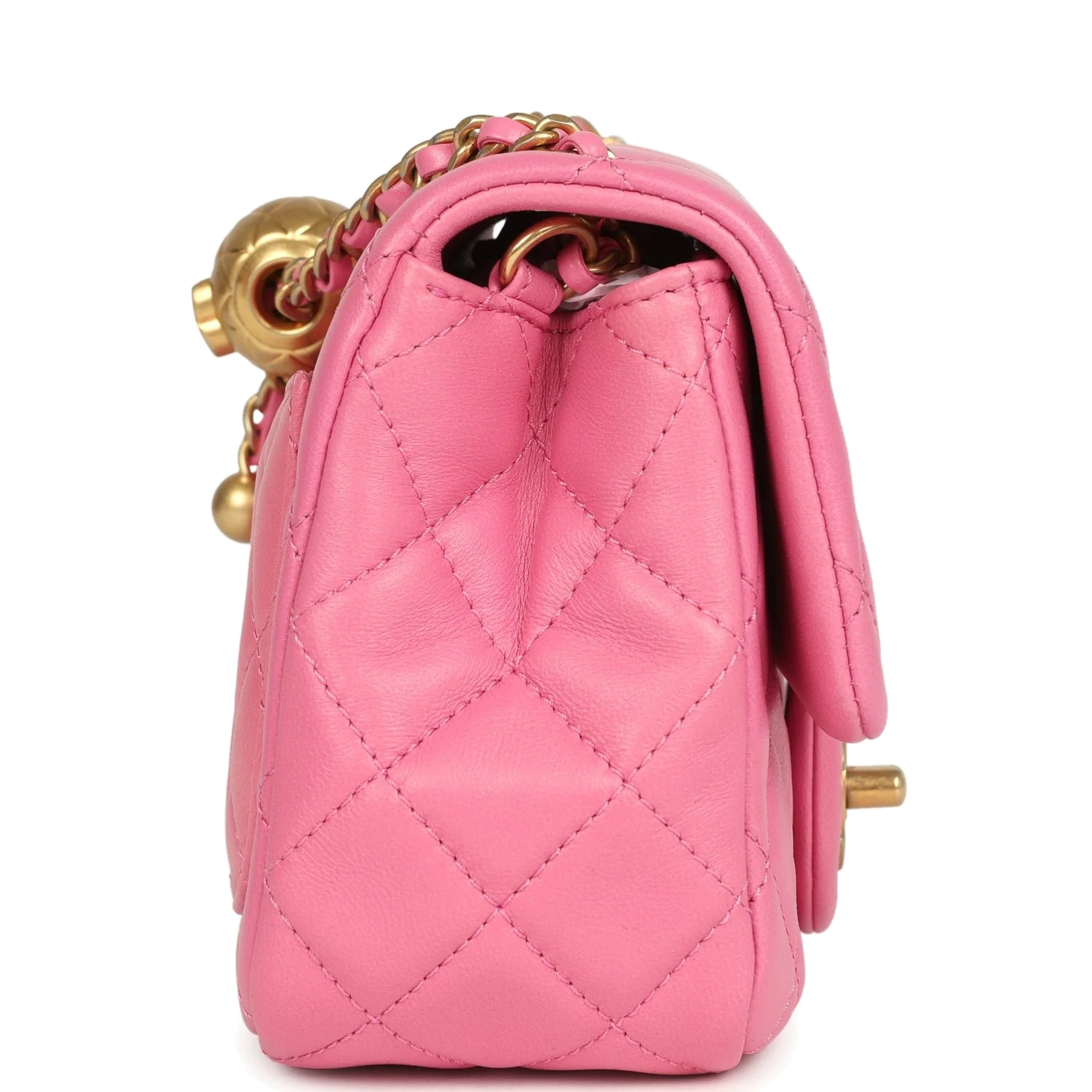 Chanel Mini Pearl Crush Square Flap Bag Pink Lambskin — фото 4
