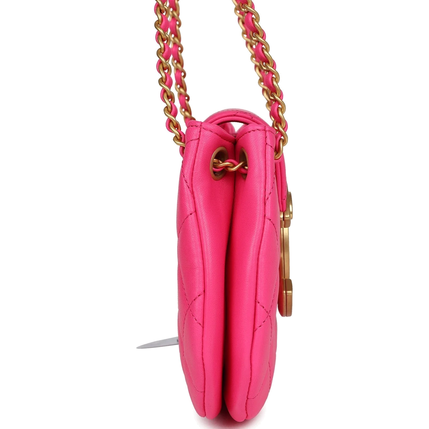 Chanel CC Mini Shoulder Bag Fuchsia Lambskin — фото 4