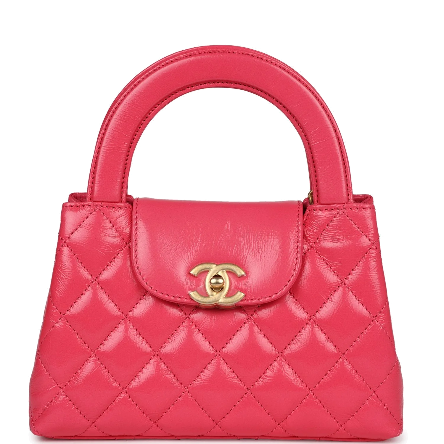 Chanel Small Kelly Shopper Dark Pink Shiny Aged Calfskin — фото 2