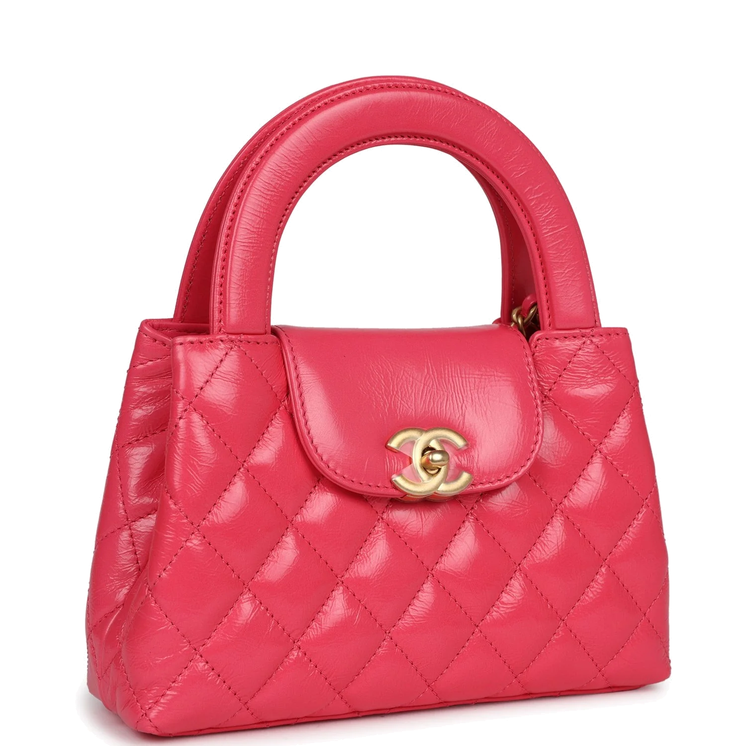 Chanel Small Kelly Shopper Dark Pink Shiny Aged Calfskin — фото 3