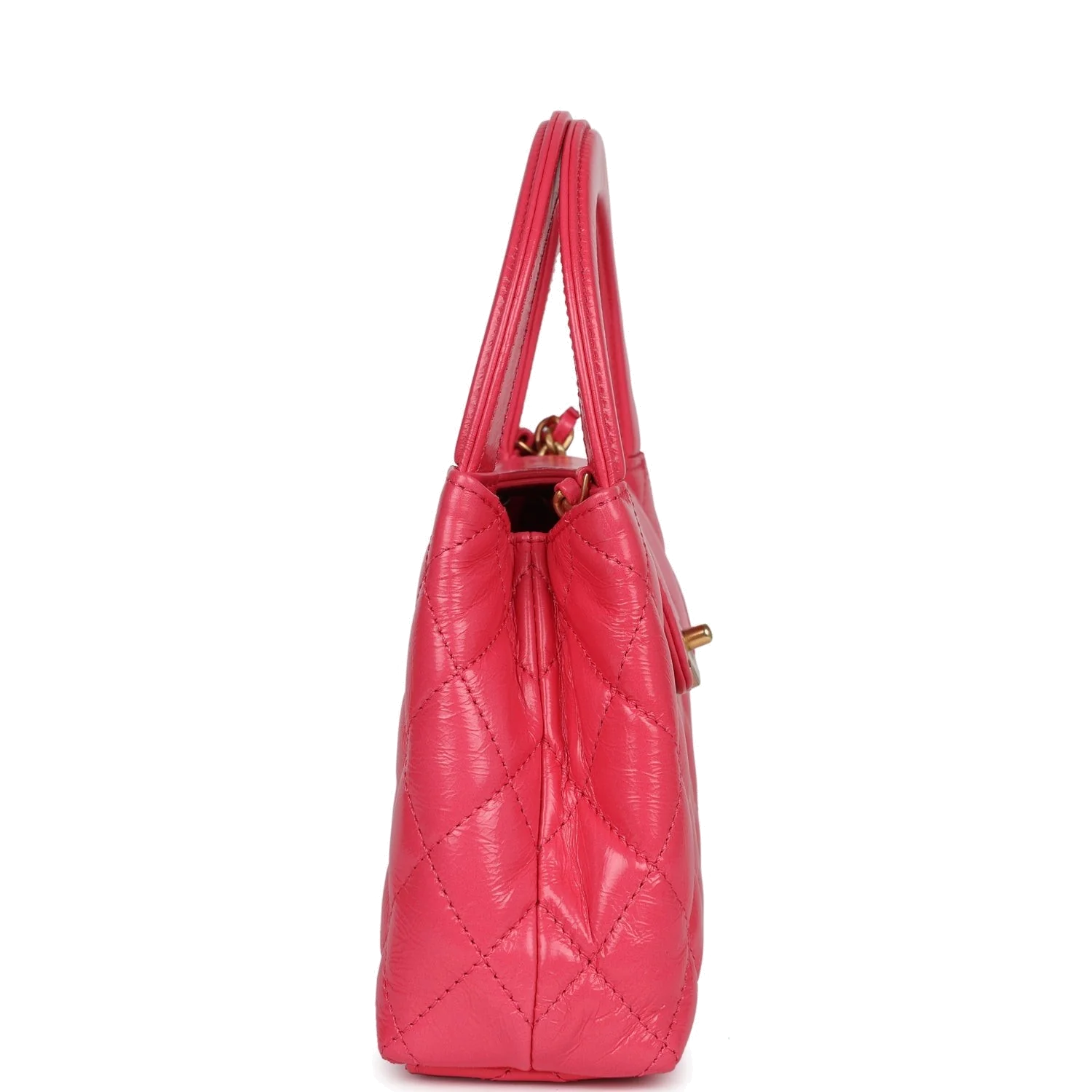 Chanel Small Kelly Shopper Dark Pink Shiny Aged Calfskin — фото 4