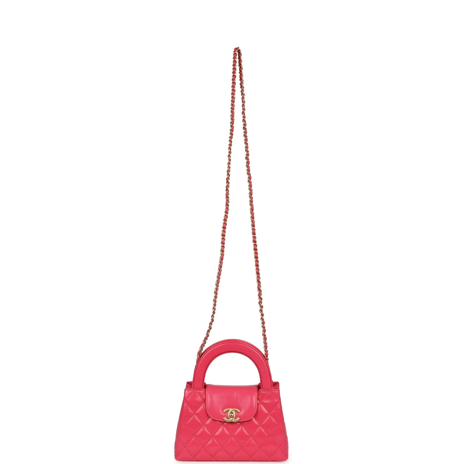 Chanel Small Kelly Shopper Dark Pink Shiny Aged Calfskin — фото 8