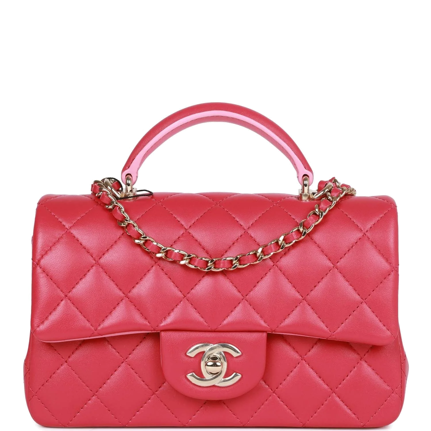 Chanel Mini Rectangular Flap with Top Handle Pink Lambskin — фото 2