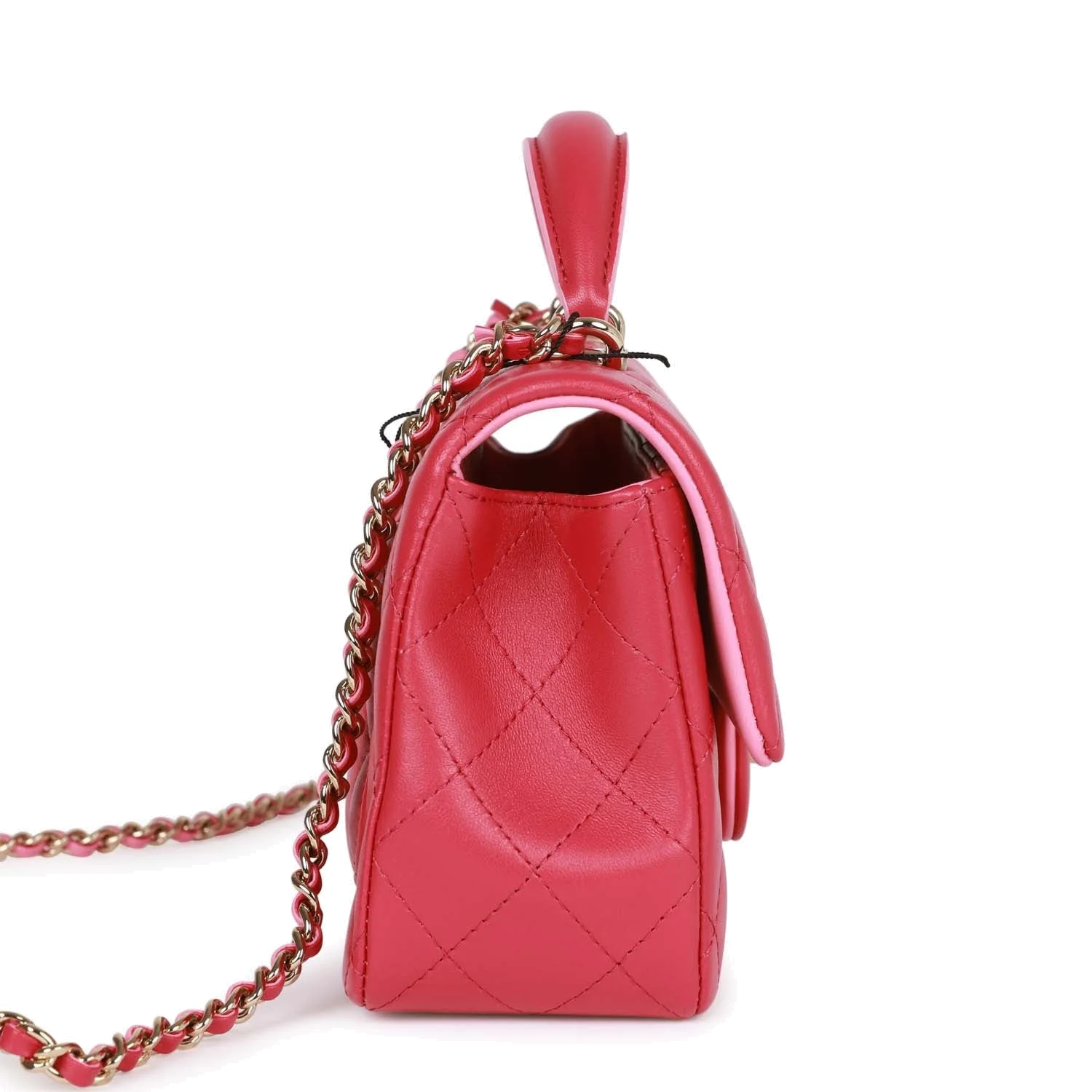 Chanel Mini Rectangular Flap with Top Handle Pink Lambskin — фото 5