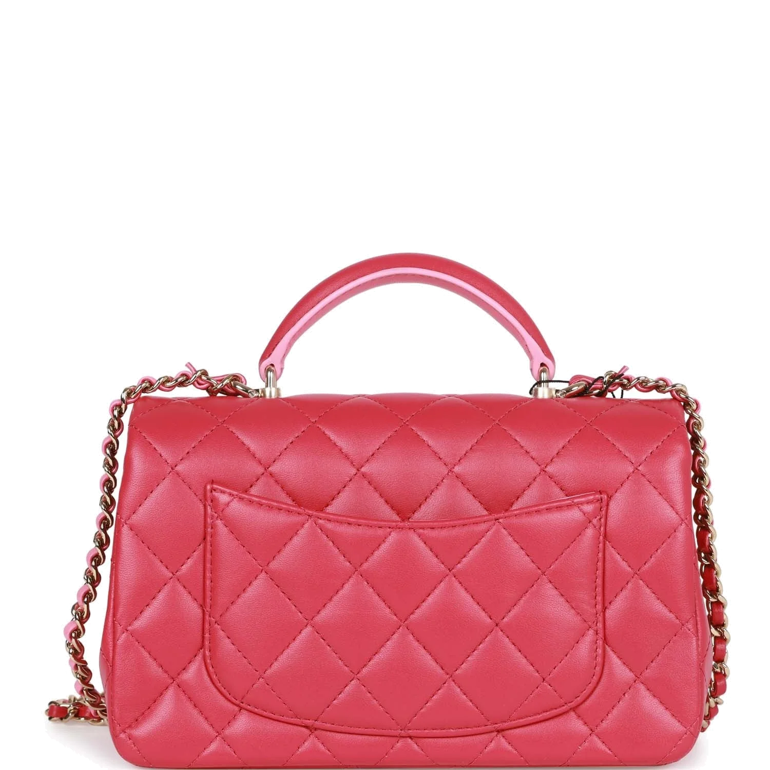 Chanel Mini Rectangular Flap with Top Handle Pink Lambskin — фото 6