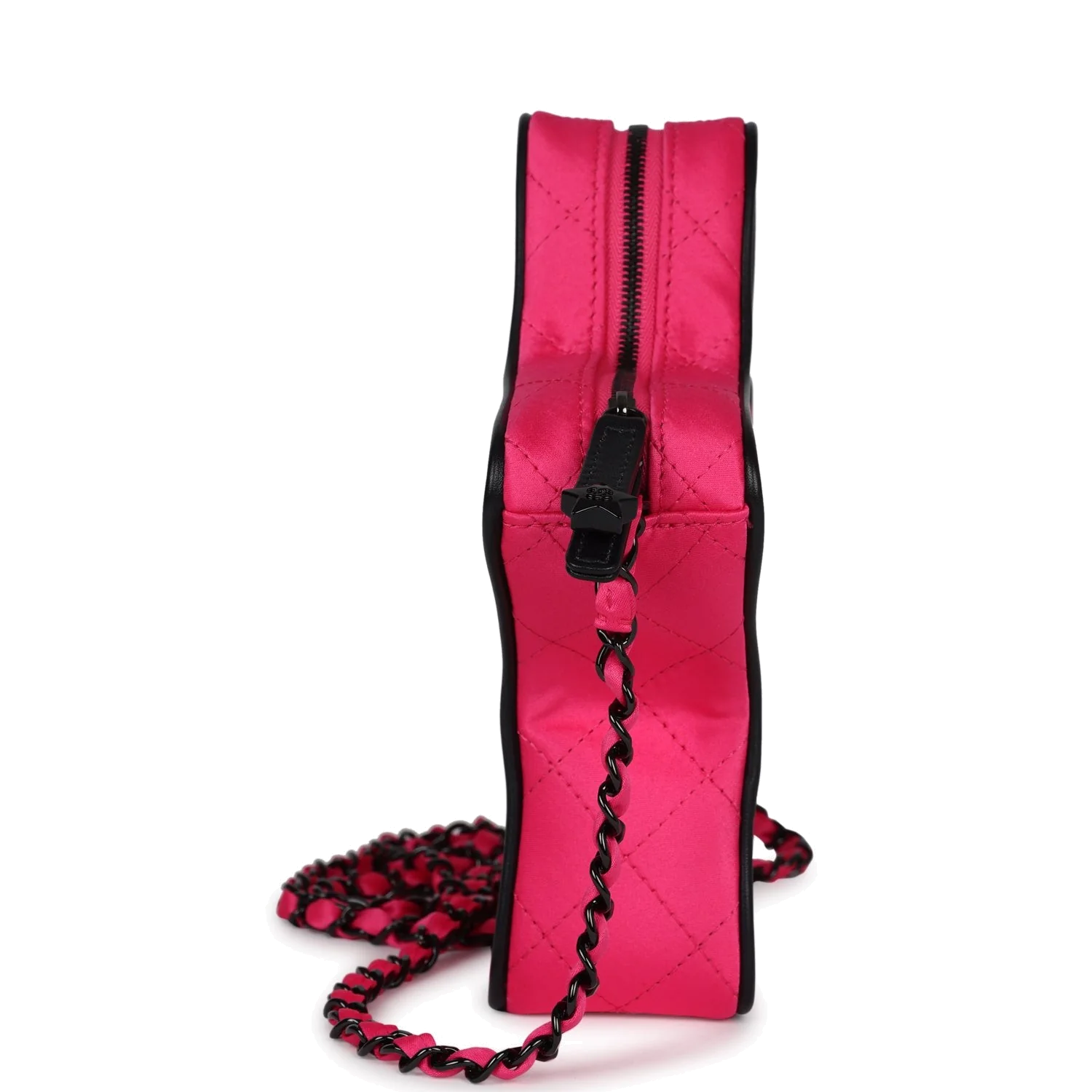 Chanel CC Star Bag Fuchsia and Black Satin — фото 4