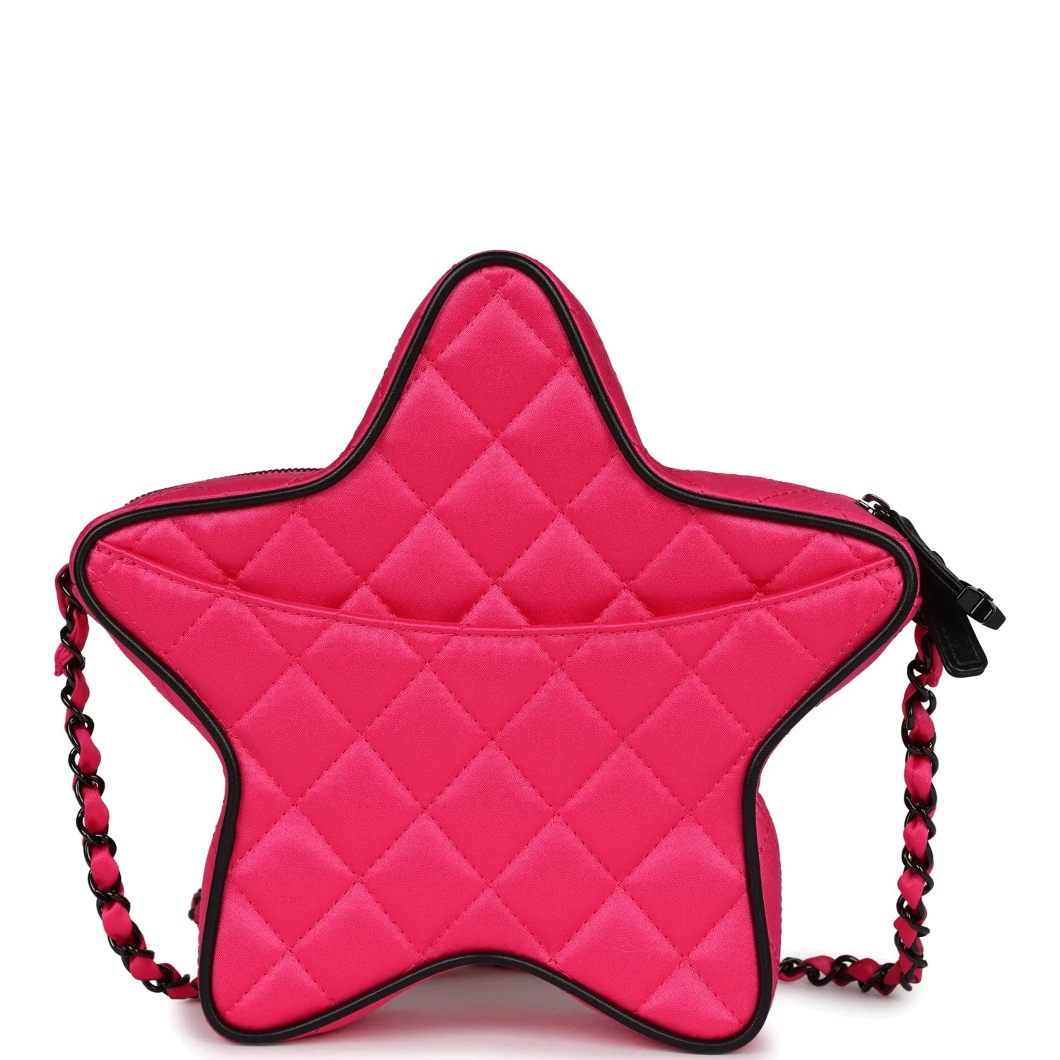 Chanel CC Star Bag Fuchsia and Black Satin — фото 5