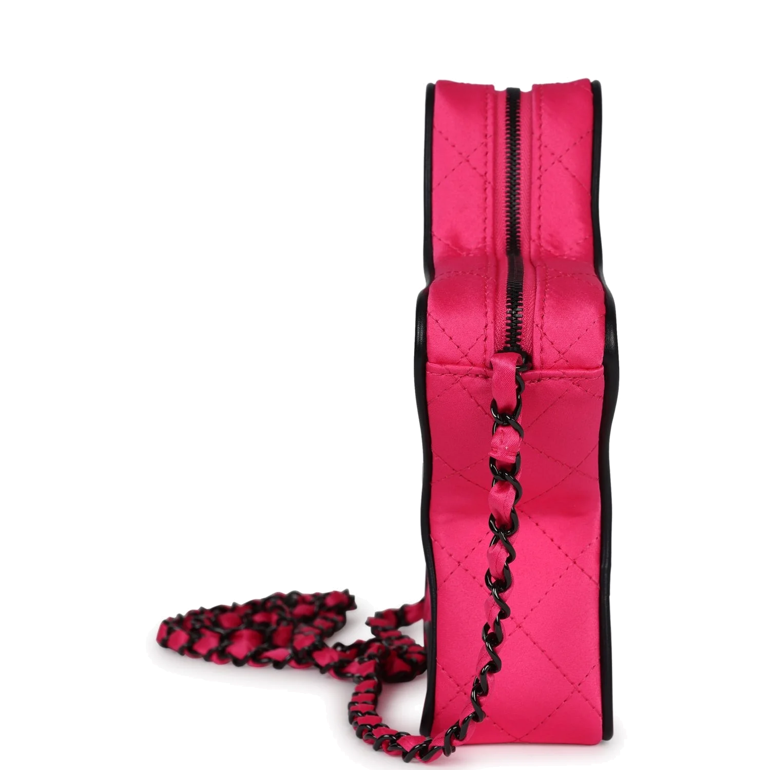 Chanel CC Star Bag Fuchsia and Black Satin — фото 7