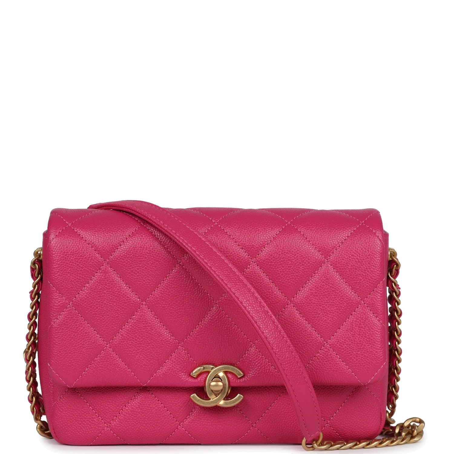 Chanel Small Melody Flap Bag Dark Pink Caviar — фото 2