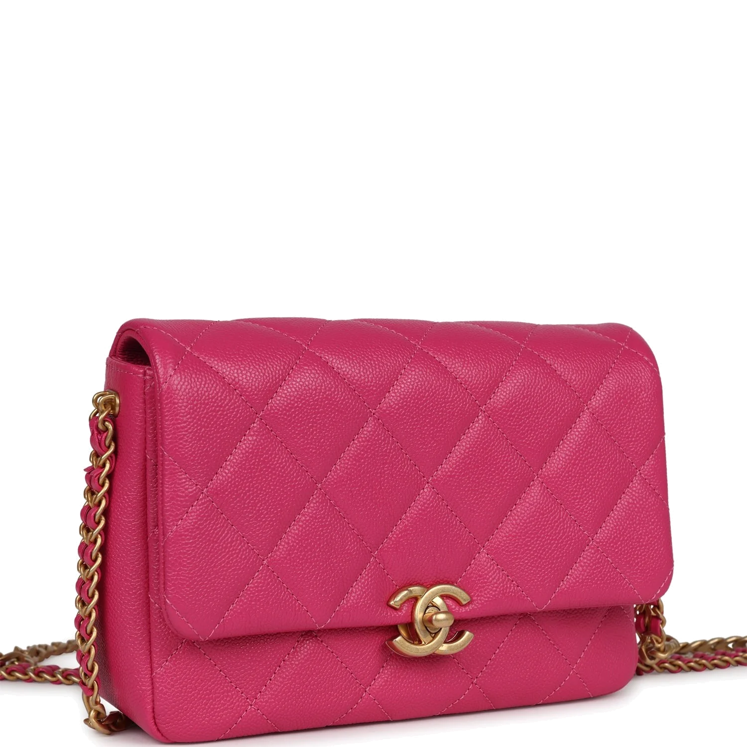 Chanel Small Melody Flap Bag Dark Pink Caviar — фото 3