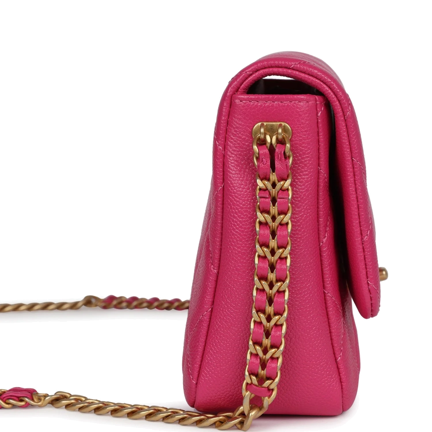Chanel Small Melody Flap Bag Dark Pink Caviar — фото 4