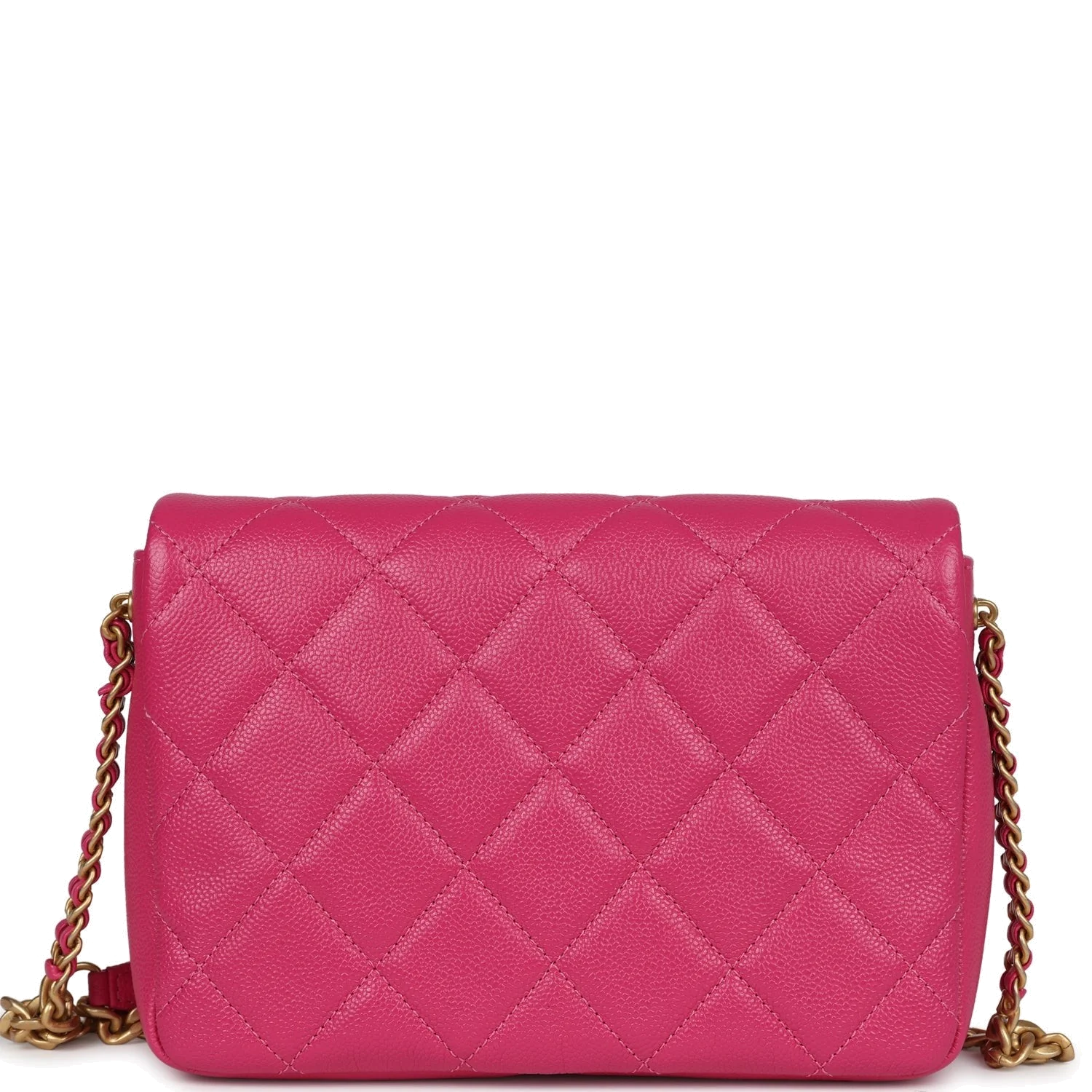 Chanel Small Melody Flap Bag Dark Pink Caviar — фото 5