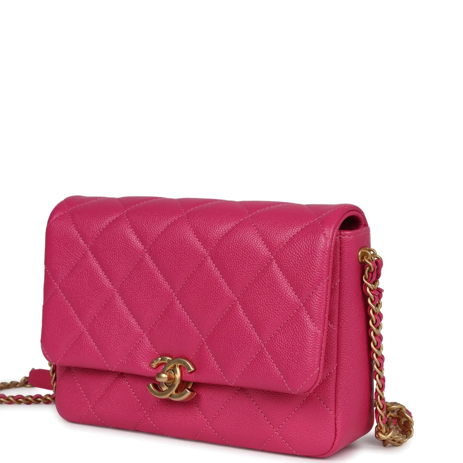 Chanel Small Melody Flap Bag Dark Pink Caviar — фото 6