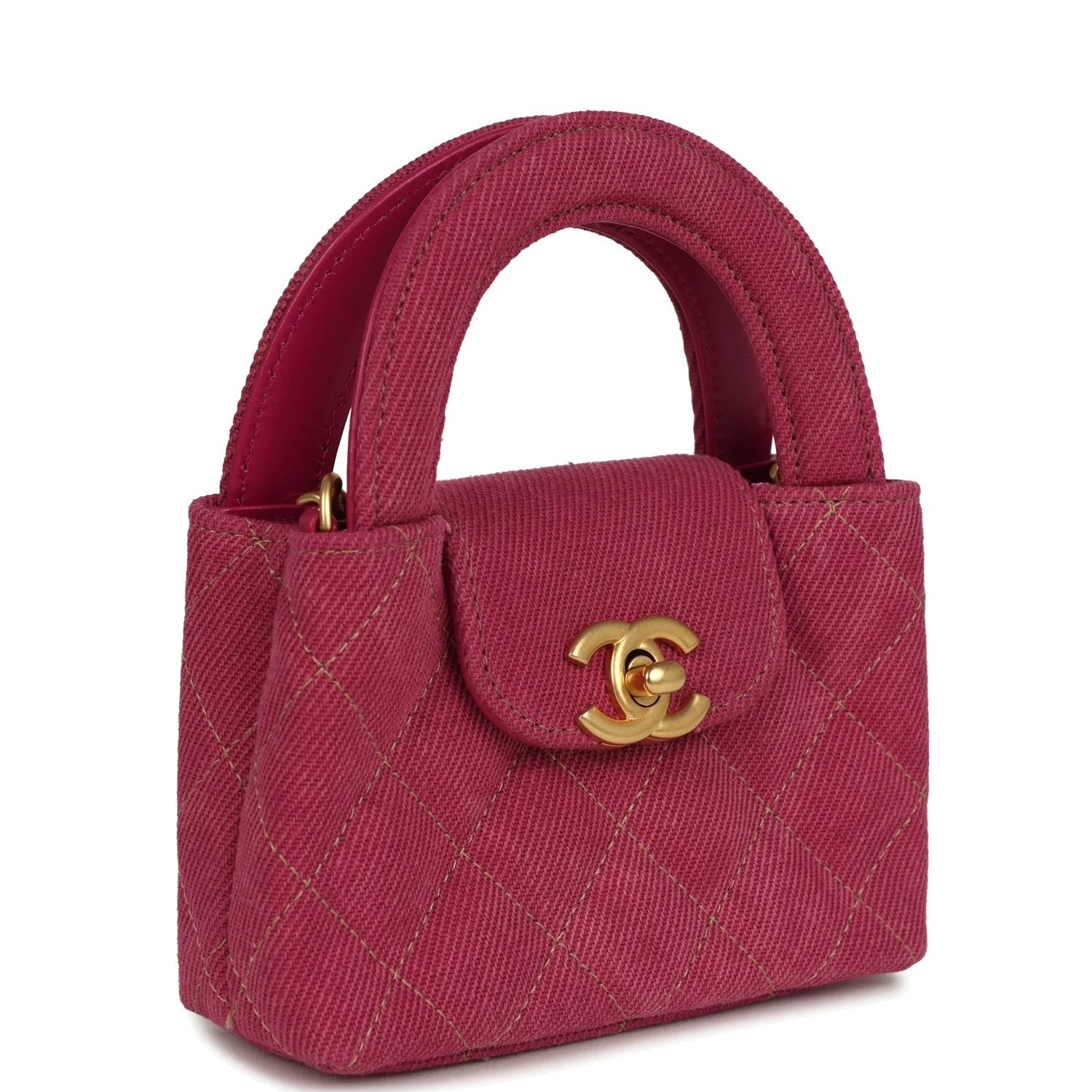 Chanel Nano Kelly Shopper Fuchsia Washed Denim — фото 3