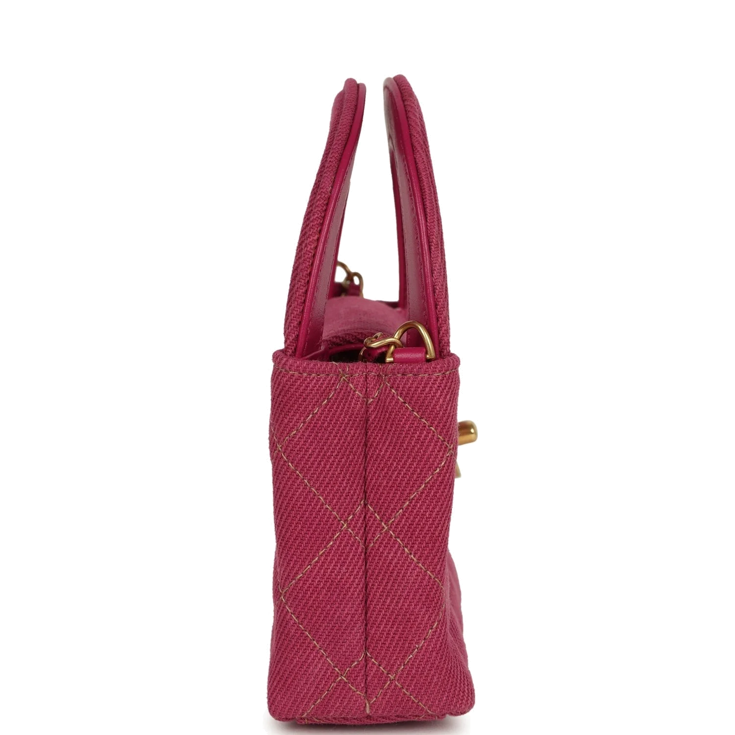 Chanel Nano Kelly Shopper Fuchsia Washed Denim — фото 4