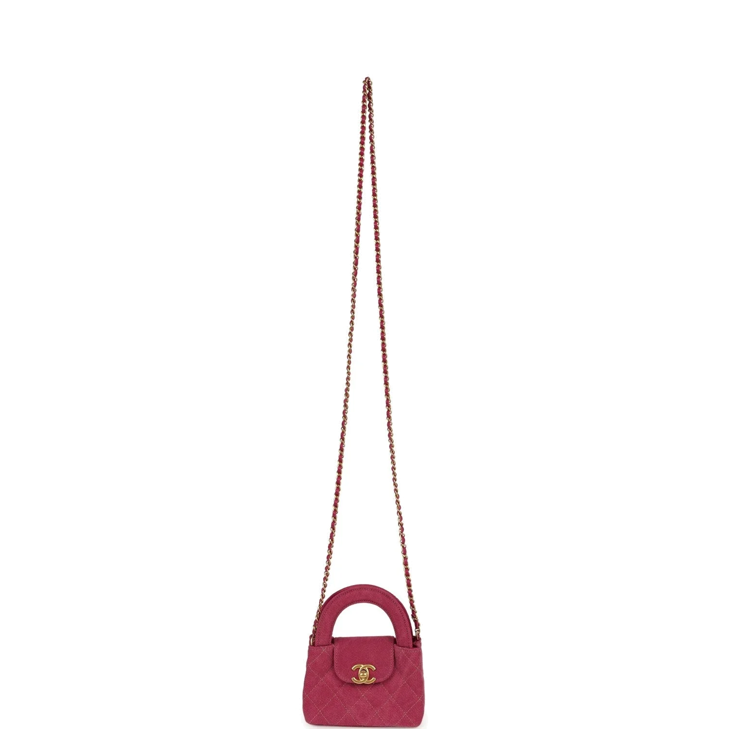 Chanel Nano Kelly Shopper Fuchsia Washed Denim — фото 8