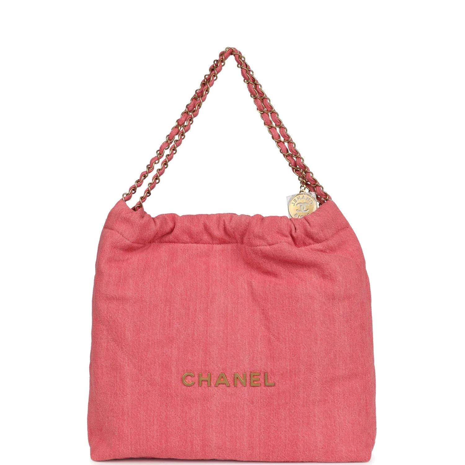 Chanel Small 22 Bag Light Red Washed Denim — фото 1