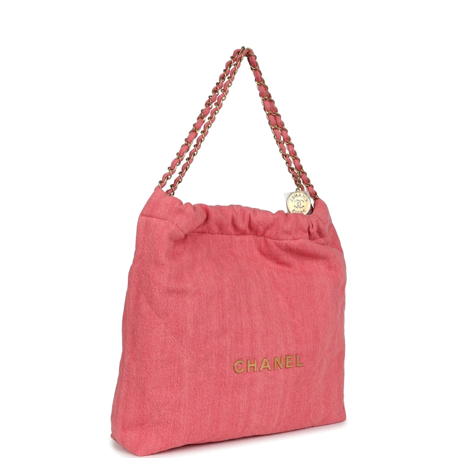Chanel Small 22 Bag Light Red Washed Denim — фото 3