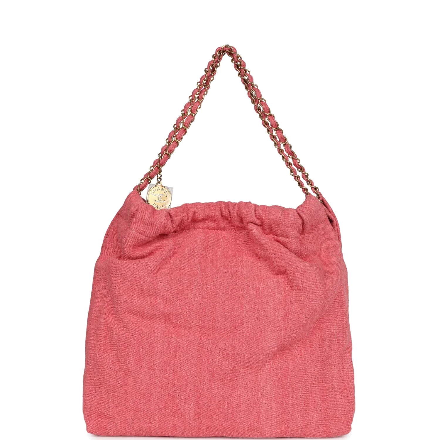 Chanel Small 22 Bag Light Red Washed Denim — фото 5