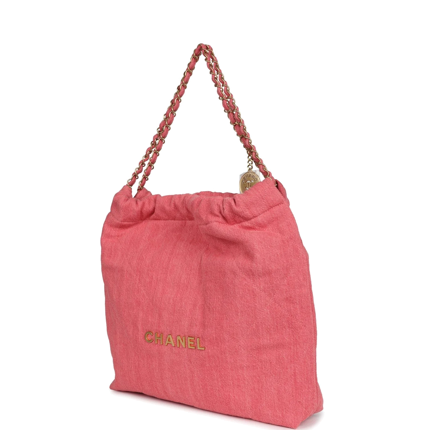 Chanel Small 22 Bag Light Red Washed Denim — фото 6