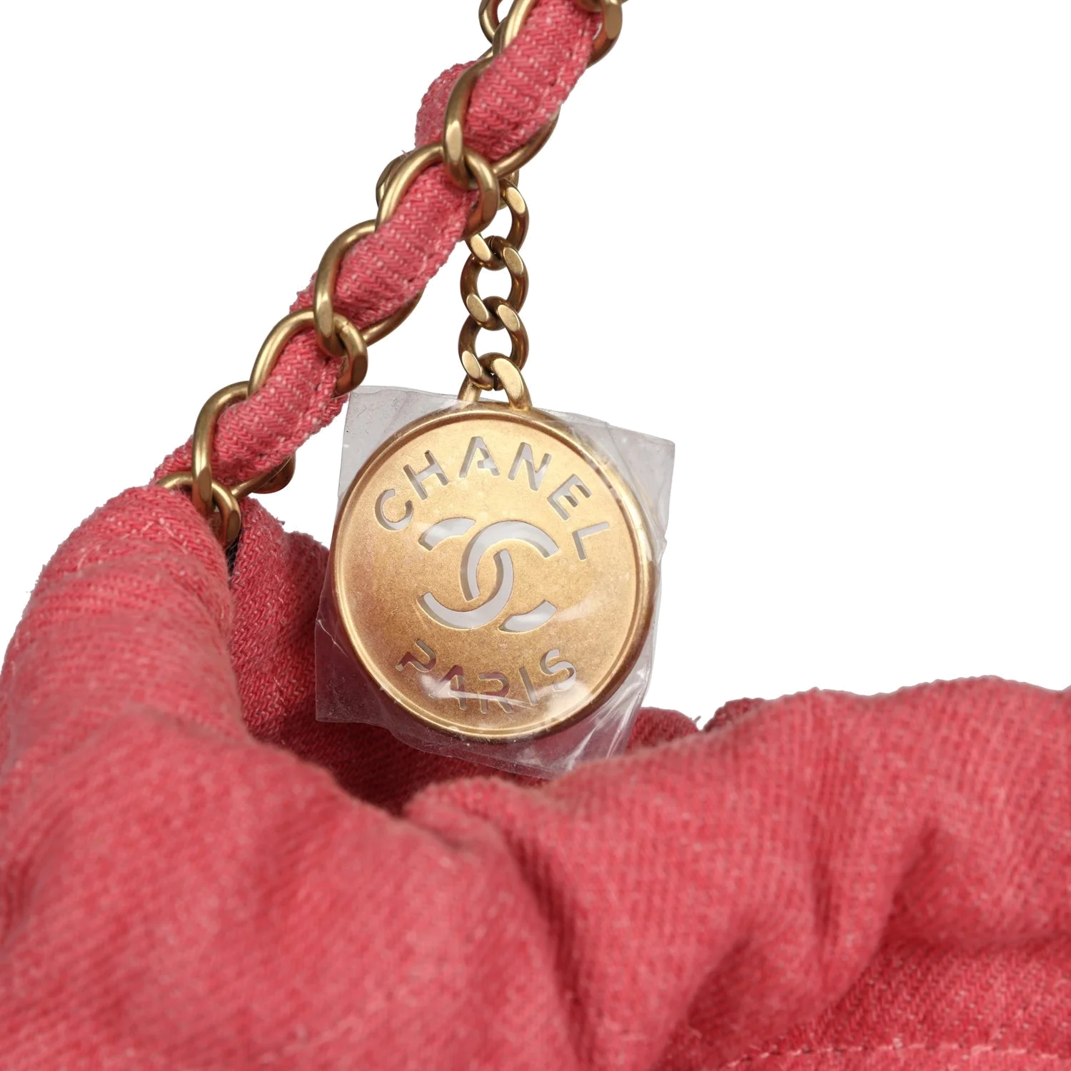 Chanel Small 22 Bag Light Red Washed Denim — фото 7