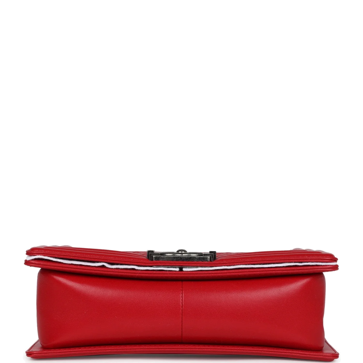 Chanel Old Medium Boy Bag Red Lambskin — фото 7