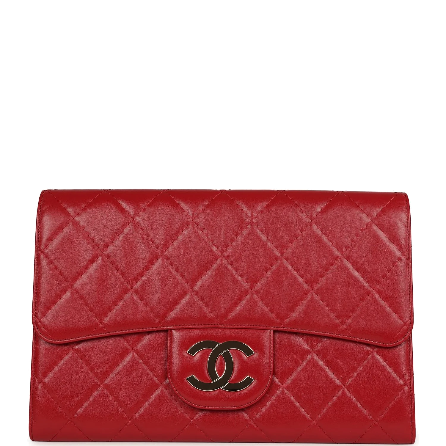 Chanel XXL CC Clutch Red Shiny Crumpled Calfskin
