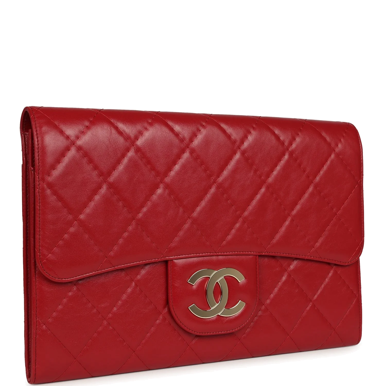 Chanel XXL CC Clutch Red Shiny Crumpled Calfskin — фото 3