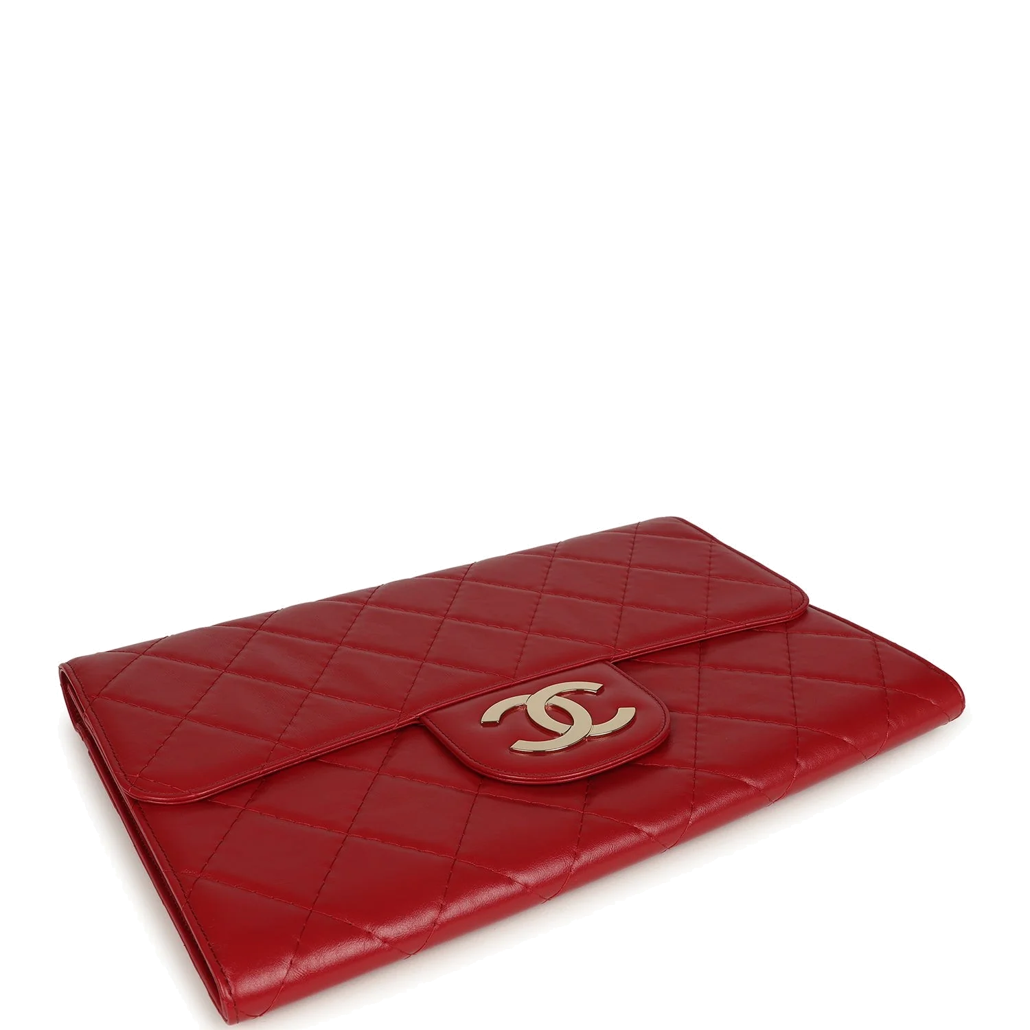 Chanel XXL CC Clutch Red Shiny Crumpled Calfskin — фото 7