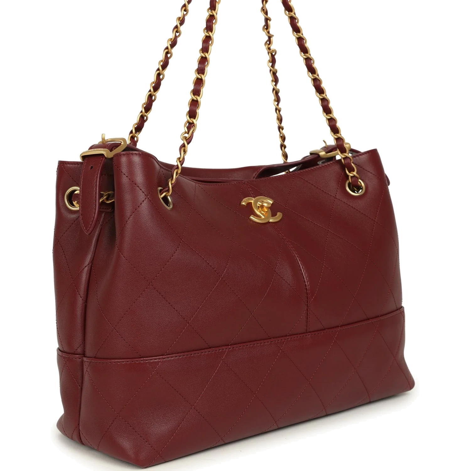 Chanel Small Coco Hobo Bag Burgundy Calfskin — фото 3