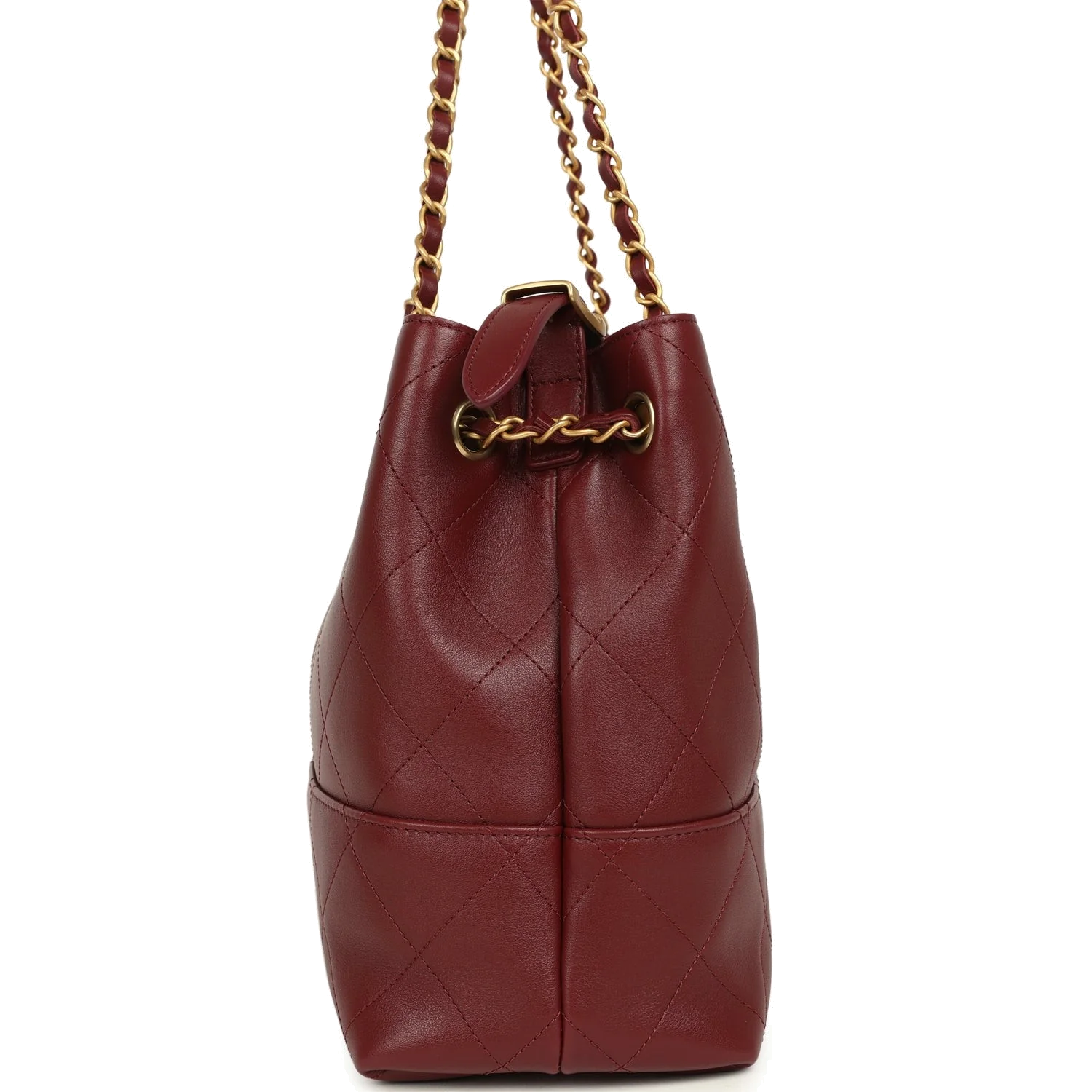 Chanel Small Coco Hobo Bag Burgundy Calfskin — фото 4