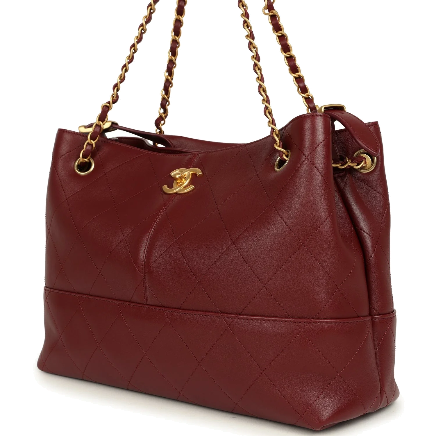 Chanel Small Coco Hobo Bag Burgundy Calfskin — фото 6